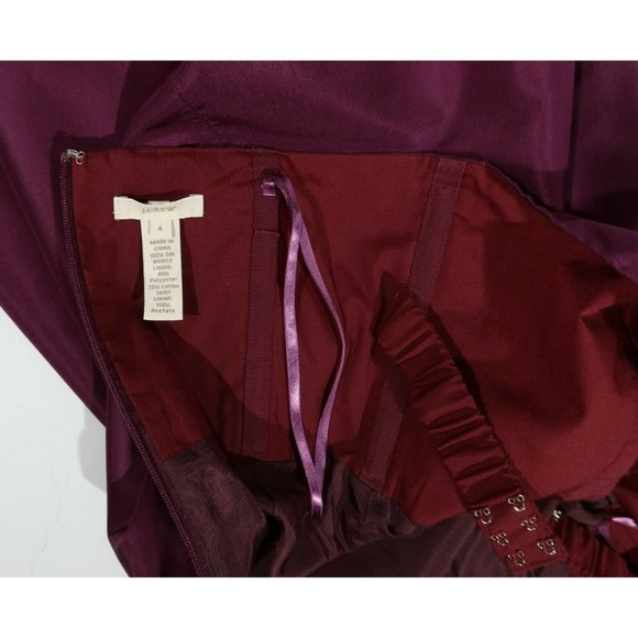 J CREW Size 4 Purple Silk Taffeta Gracen Strapless Formal Bridesmaid Dress - Picture 4 of 4